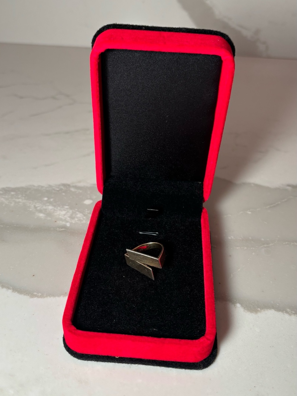 Contemporary Geometric Ring in Gold/Copper color